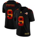 Los Angeles Rams #9 Matthew Stafford Black Nike Red Orange Stripe Vapor Limited NFL Jersey