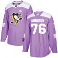 Pittsburgh Penguins #76 Calen Addison Authentic Purple Fights Cancer Practice NHL Jersey