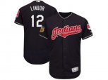 Cleveland Indians #12 Francisco Lindor Navy 2017 Spring Training Flexbase Authentic Collection Stitched Baseball Jersey