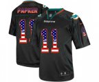 Miami Dolphins #11 DeVante Parker Elite Black USA Flag Fashion Football Jersey