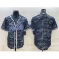 Indianapolis Colts Blank Gray Camo With Patch Cool Base Stitched Baseball Jersey