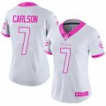 Women Minnesota Vikings #7 Daniel Carlson Limited White Pink Rush Fashion NFL Jersey