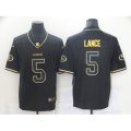 San Francisco 49ers #5 Trey Lance Black Gold Nike Scarlet Player Limited Jersey