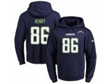 Los Angeles Chargers #86 Hunter Henry Navy Blue Name & Number Pullover NFL Hoodie