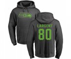 Seattle Seahawks #80 Steve Largent Ash One Color Pullover Hoodie
