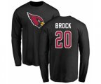Arizona Cardinals #20 Tramaine Brock Black Name & Number Logo Long Sleeve T-Shirt
