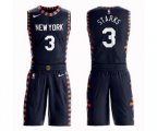 New York Knicks #3 John Starks Swingman Navy Blue Basketball Suit Jersey - City Edition