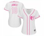 Women's Baltimore Orioles #10 Adam Jones Replica White Fashion Cool Base Baseball Jersey