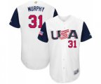 USA Baseball #31 Daniel Murphy White 2017 World Baseball Classic Authentic Team Jersey