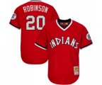 Cleveland Indians #20 Eddie Robinson Replica Red Throwback Baseball Jersey