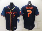 Houston Astros #7 Craig Biggio Number 2022 Navy Blue City Connect Cool Base Stitched Jersey