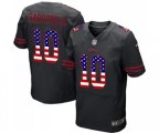 San Francisco 49ers #10 Jimmy Garoppolo Elite Black Alternate USA Flag Fashion Football Jersey