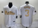Philadelphia Phillies #3 Bryce Harper White 2022 All Star Stitched Cool Base Nike Jersey