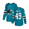 San Jose Sharks #49 Artemi Kniazev Authentic Teal Green Home Hockey Jersey