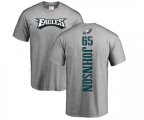 Philadelphia Eagles #65 Lane Johnson Ash Backer T-Shirt