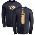 Nashville Predators #8 Kyle Turris Navy Blue Backer Long Sleeve T-Shirt