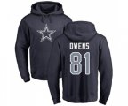 Dallas Cowboys #81 Terrell Owens Navy Blue Name & Number Logo Pullover Hoodie