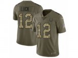 Indianapolis Colts #12 Andrew Luck Limited Olive Camo 2017 Salute to Service NFL Jersey
