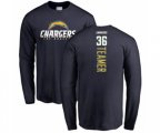 Los Angeles Chargers #36 Roderic Teamer Navy Blue Backer Long Sleeve T-Shirt