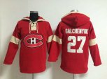 Montreal Canadiens #27 Alex Galchenyuk Red-Cream Pullover Hooded