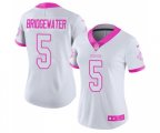 Women New Orleans Saints #5 Teddy Bridgewater Limited White Pink Rush Fashion Football Jersey