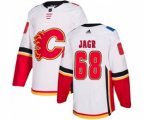Calgary Flames #68 Jaromir Jagr Authentic White Away Hockey Jersey