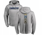Los Angeles Chargers #20 Desmond King Ash Backer Pullover Hoodie