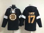 nhl jerseys boston bruins #17 lucic black-white[pullover hooded sweatshirt]