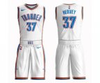 Oklahoma City Thunder #37 Kevin Hervey Swingman White Basketball Suit Jersey - Association Edition