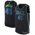 Dallas Mavericks #41 Dirk Nowitzki Authentic Black NBA Jersey - City Edition