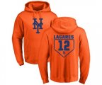 New York Mets #12 Juan Lagares Orange RBI Pullover Hoodie