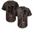 Philadelphia Phillies #17 Rhys Hoskins Authentic Camo Realtree Collection Flex Base Baseball Jersey