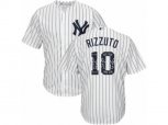 New York Yankees #10 Phil Rizzuto Authentic White Team Logo Fashion MLB Jersey