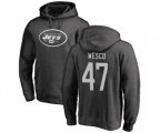 New York Jets #47 Trevon Wesco Ash One Color Pullover Hoodie