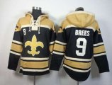 New Orleans Saints #9 Drew Brees golden-black[pullover hooded sweatshirt]