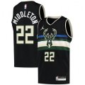Milwaukee Bucks #22 Khris Middleton Jordan Brand Black 2020-21 Swingman Player Jersey