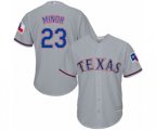 Texas Rangers #23 Mike Minor Replica Grey Road Cool Base Baseball Jersey