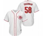 Cincinnati Reds #58 Luis Castillo Replica White Home Cool Base Baseball Jersey