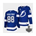 Tampa Bay Lightning #88 Andrei Vasilevskiy Blue Home Authentic 2021 Stanley Cup Jersey