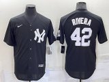 New York Yankees #42 Mariano Rivera Black Stitched Nike Cool Base Throwback Jersey