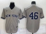 New York Yankees #46 Andy Pettitte Grey No Name Stitched MLB Cool Base Nike Jersey