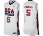 Nike Team USA #5 David Robinson Swingman White 2012 Olympic Retro Basketball Jersey