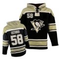 Pittsburgh Penguins #58 Kris Letang Premier Black Sawyer Hooded Sweatshirt NHL Jersey