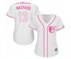 Women's Baltimore Orioles #13 Manny Machado Replica White Fashion Cool Base Baseball Jersey