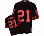 San Francisco 49ers #21 Deion Sanders Authentic Black Throwback Football Jersey