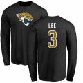 Jacksonville Jaguars #3 Tanner Lee Black Name & Number Logo Long Sleeve T-Shirt