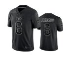 San Francisco 49ers #6 Marcus Johnson Black Reflective Limited Stitched Football Jersey