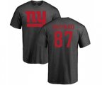 New York Giants #87 Sterling Shepard Ash One Color T-Shirt