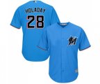 Miami Marlins #28 Bryan Holaday Replica Blue Alternate 1 Cool Base Baseball Jersey