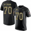 Kansas City Chiefs #70 Bryan Witzmann Black Camo Salute to Service T-Shirt